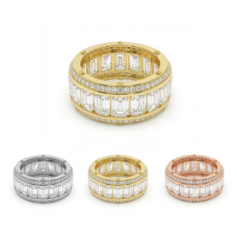 Tri-Row Lab Diamond Tennis Bracelet in yellow gold, white gold, rose gold