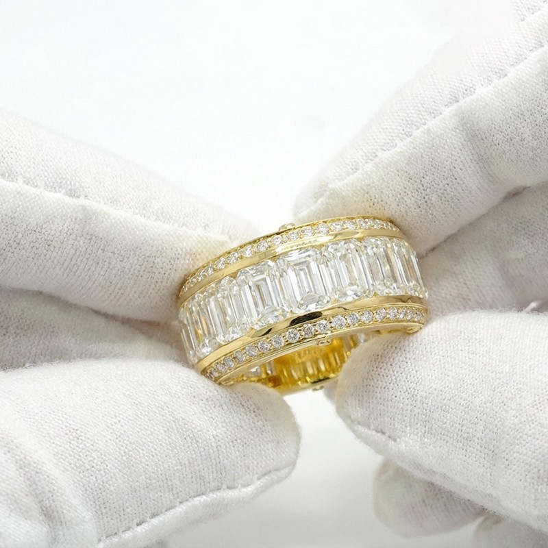 Tri-Row Lab Diamond Tennis Bracelet wear effect