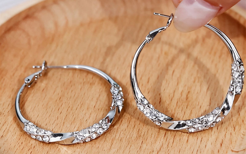 man made diamond hoop earrings custom