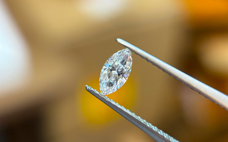 marquise lab grown diamond close up