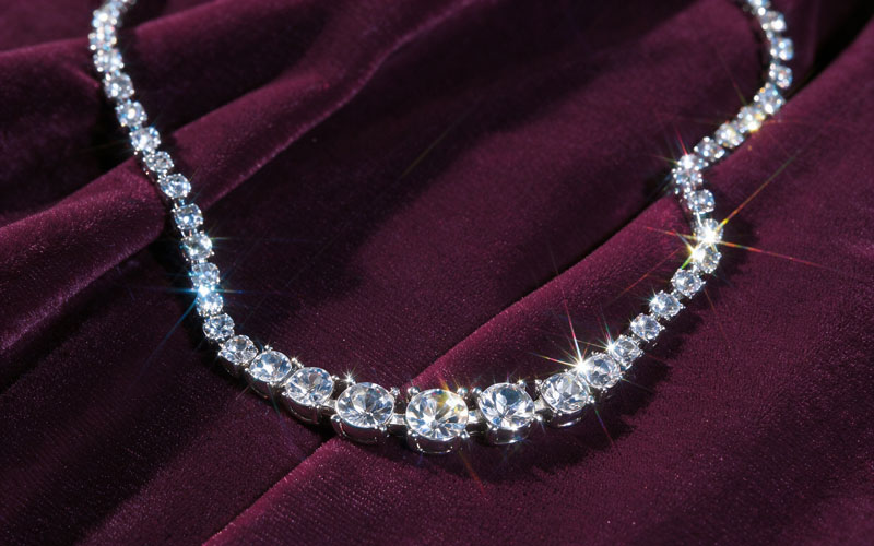 lab created diamond tennis necklace