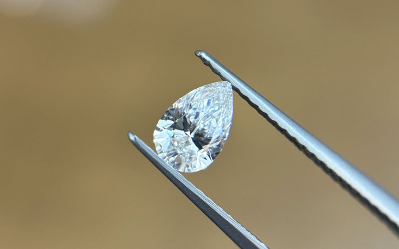 Pear Cut Lab Diamond close up