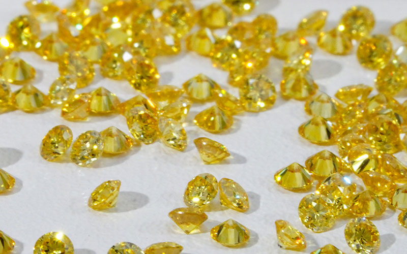 melee yellow lab grown diamonds